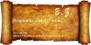 Bogdanu Zakária névjegykártya